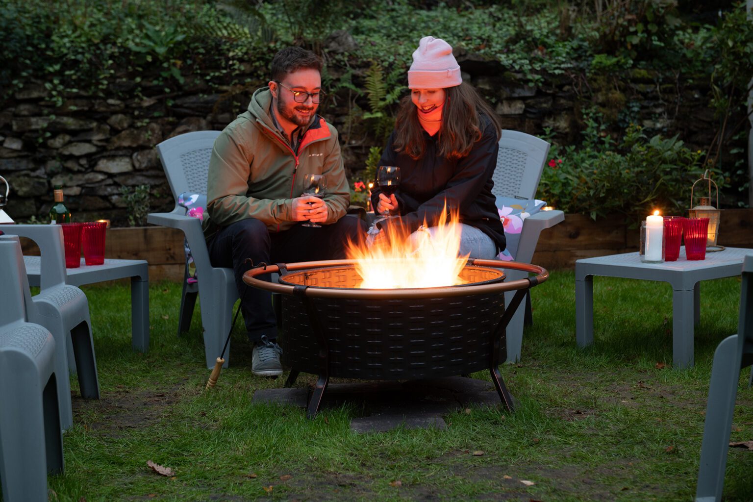 Fire pit at night